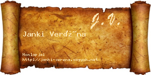 Janki Veréna névjegykártya